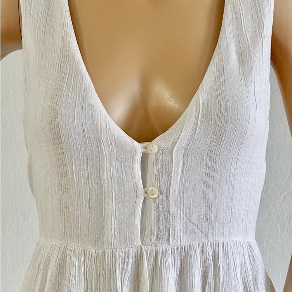 Dress lurex boho long sleeveless with shell buttons lined